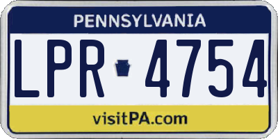 PA license plate LPR4754