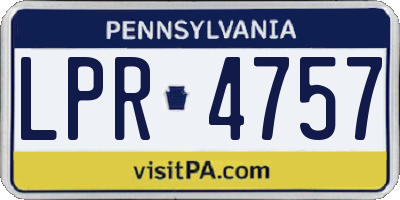 PA license plate LPR4757