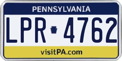 PA license plate LPR4762