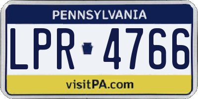 PA license plate LPR4766