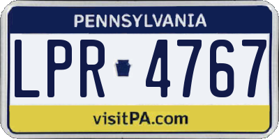 PA license plate LPR4767