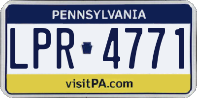 PA license plate LPR4771