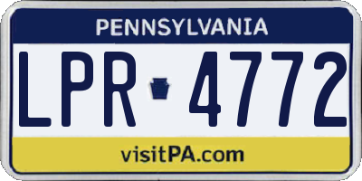 PA license plate LPR4772