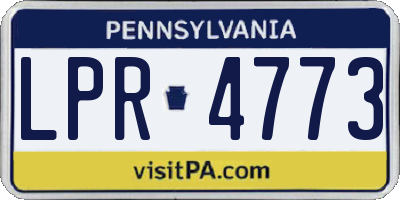 PA license plate LPR4773