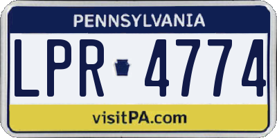 PA license plate LPR4774