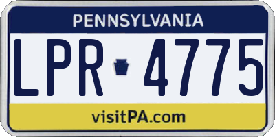 PA license plate LPR4775