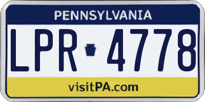 PA license plate LPR4778