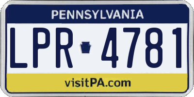 PA license plate LPR4781