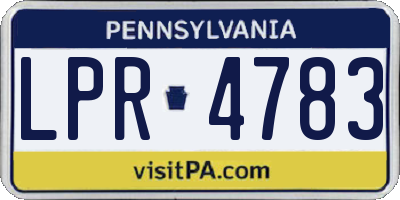 PA license plate LPR4783