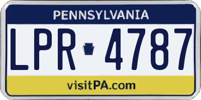 PA license plate LPR4787