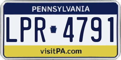 PA license plate LPR4791