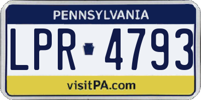 PA license plate LPR4793