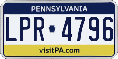 PA license plate LPR4796