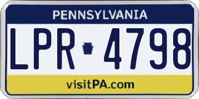 PA license plate LPR4798