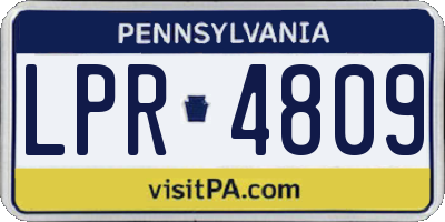 PA license plate LPR4809