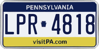 PA license plate LPR4818