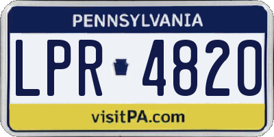 PA license plate LPR4820