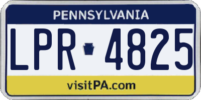 PA license plate LPR4825