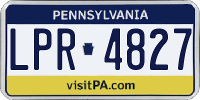 PA license plate LPR4827