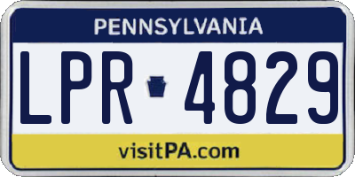 PA license plate LPR4829