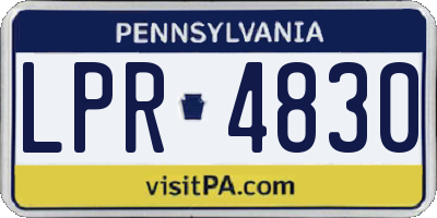 PA license plate LPR4830
