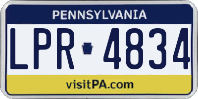 PA license plate LPR4834