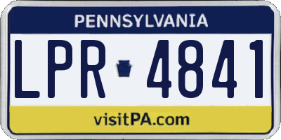 PA license plate LPR4841