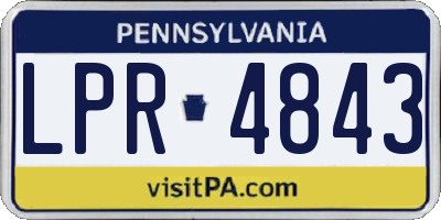 PA license plate LPR4843
