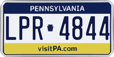 PA license plate LPR4844