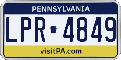 PA license plate LPR4849