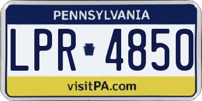 PA license plate LPR4850