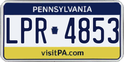 PA license plate LPR4853