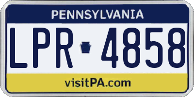 PA license plate LPR4858