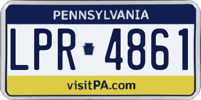 PA license plate LPR4861