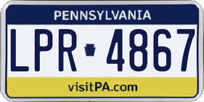 PA license plate LPR4867