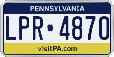 PA license plate LPR4870