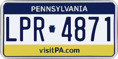 PA license plate LPR4871