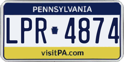 PA license plate LPR4874