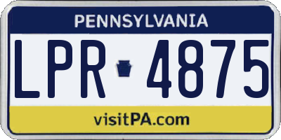 PA license plate LPR4875