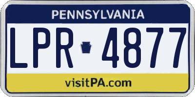 PA license plate LPR4877