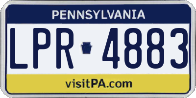 PA license plate LPR4883
