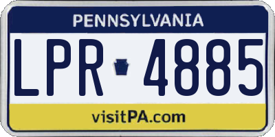 PA license plate LPR4885