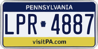 PA license plate LPR4887
