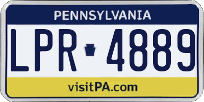 PA license plate LPR4889