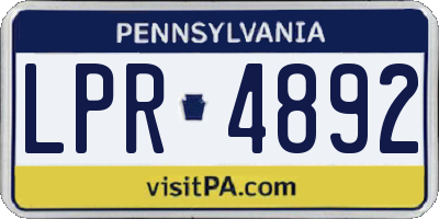 PA license plate LPR4892