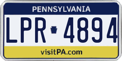 PA license plate LPR4894