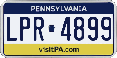 PA license plate LPR4899