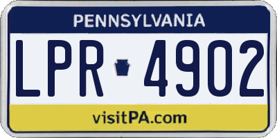 PA license plate LPR4902