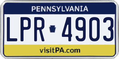 PA license plate LPR4903