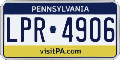 PA license plate LPR4906